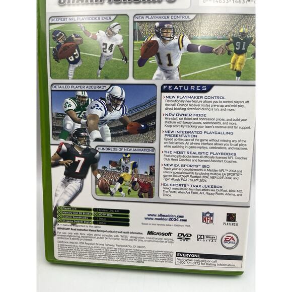Madden NFL 2004 Microsoft Xbox, 2003 Complete w/ Manual Tested Working VG - Picture 3 of 8